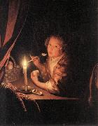 SCHALCKEN, Godfried Girl Eating an Apple sg china oil painting reproduction